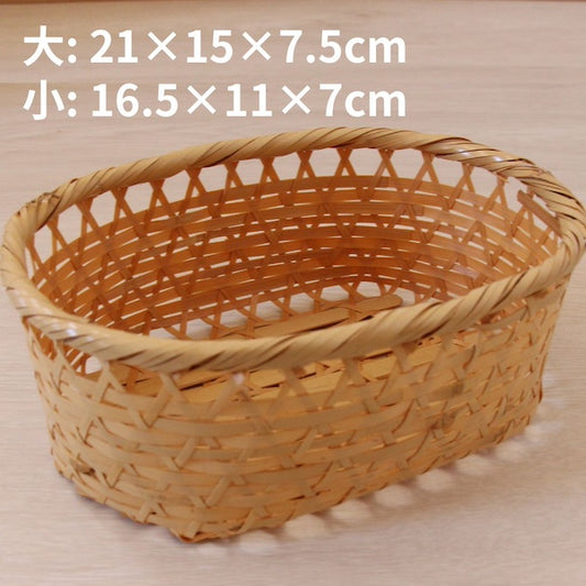 竹かご 白竹小判篭（大/小）