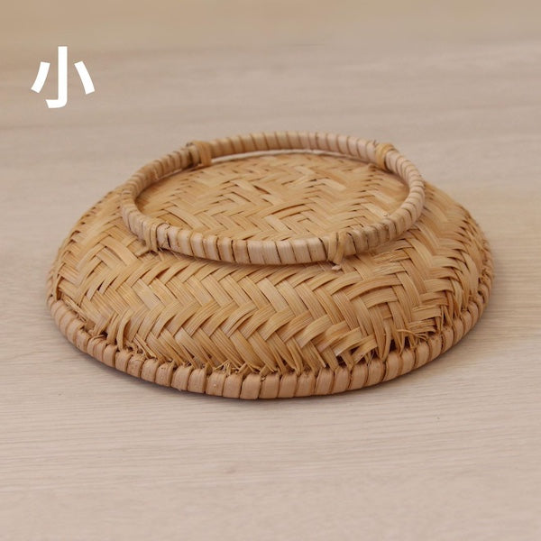 竹ザル 白竹アジロ丸皿（大/小）