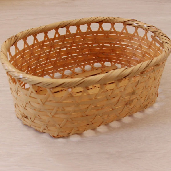 竹かご 白竹小判篭（大/小）